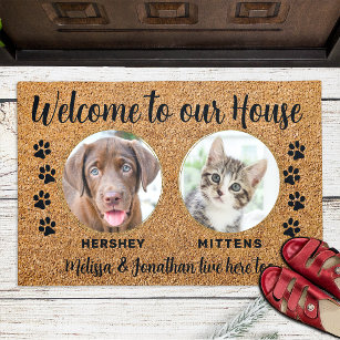 Welcome Funny Hoghouse Custom 2 Pet Foto Fußmatte