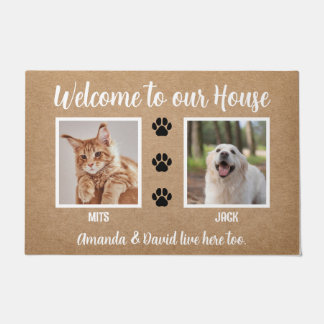 Welcome Funny Hoghouse Custom 2 Pet Foto Fußmatte