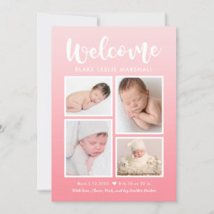 Welcome Gallery Modern Baby Birth Ankündigung