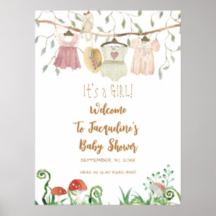 WELCOME Girl Baby Kleidung Kleidung Dusche Poster