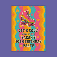 Welcome Girl Retro Roller Skate Geburtstagsparty