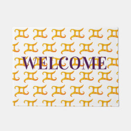 Welcome Gold Gemini Astrologie-Zeichen Fußmatte