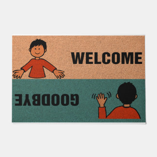 Welcome Goodbye Rug, Niedlicher Junge Fußmatte