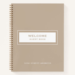 Welcome Guest Book Beige Notizbuch