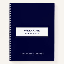 Welcome Guest Book Navy Notizbuch