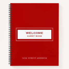 Welcome Guest Book Red Notizbuch