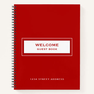 Welcome Guest Book Red Notizbuch