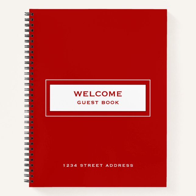 Welcome Guest Book Red Notizbuch (Vorderseite)