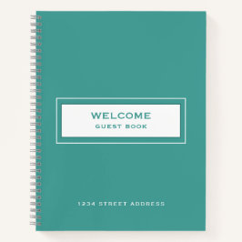 Welcome Guest Book Turquoise Notizbuch