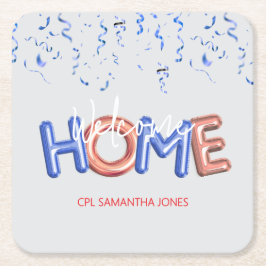 Welcome Home Patriotic Military Hero Party Rechteckiger Pappuntersetzer