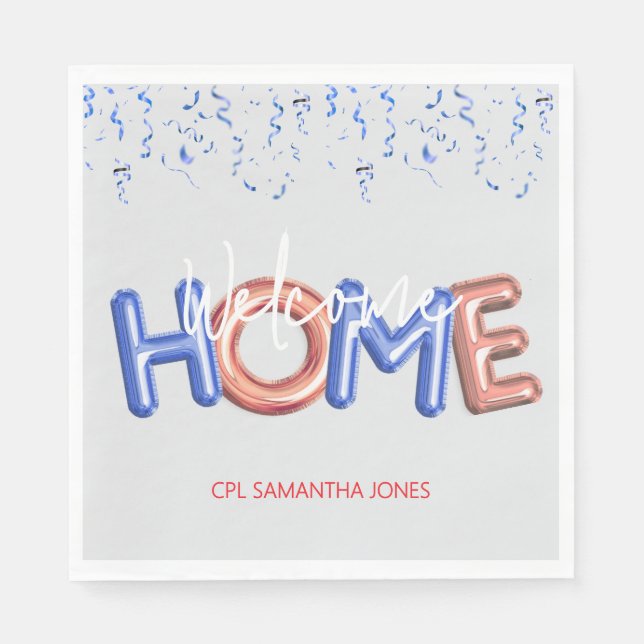 Welcome Home Patriotic Military Hero Party Serviette (Vorderseite)