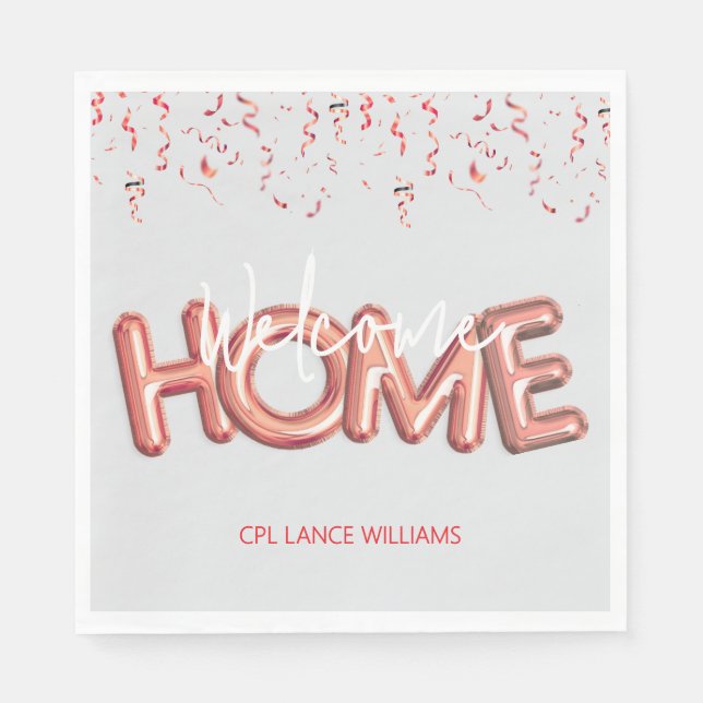 Welcome Home Patriotic Military Hero Party Serviette (Vorderseite)