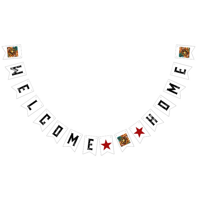 Welcome Home Patriotic USMC Customizable  Wimpelkette (Alle)