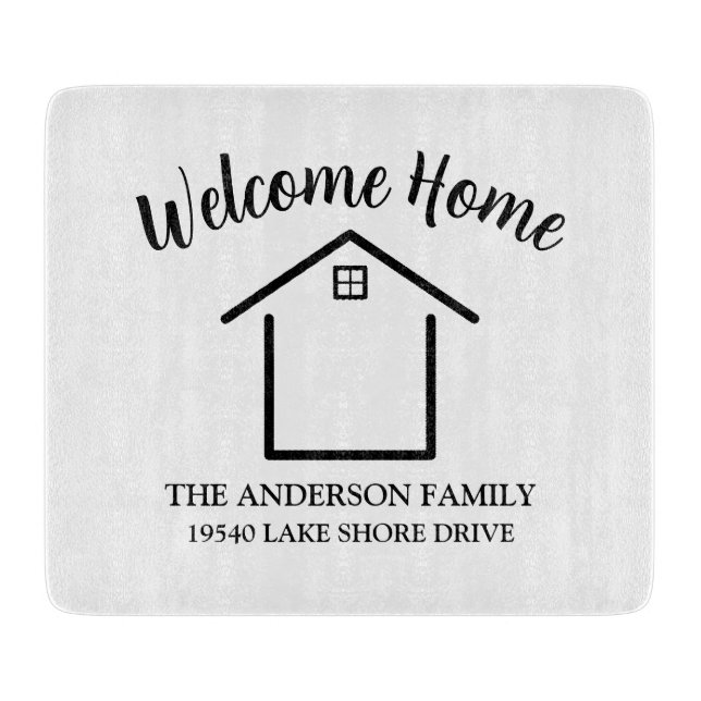 Welcome Home Personalized Keepsake Schneidebrett (Vorderseite)