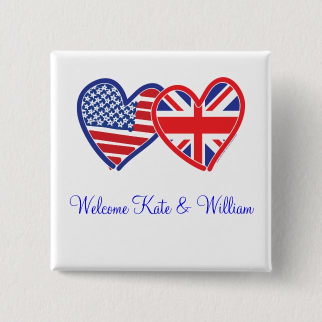 Welcome Kate & William/ Royal Wedding Button (Vorderseite)