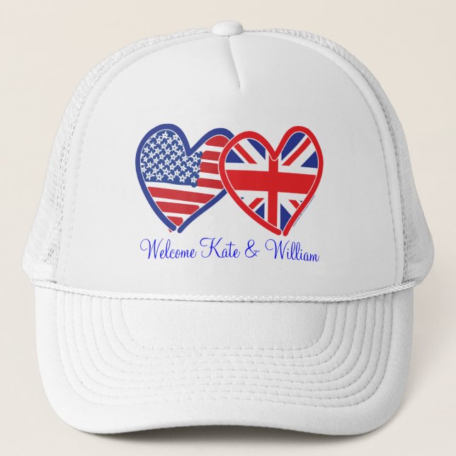 Welcome Kate & William/ Royal Wedding Truckerkappe (Vorderseite)