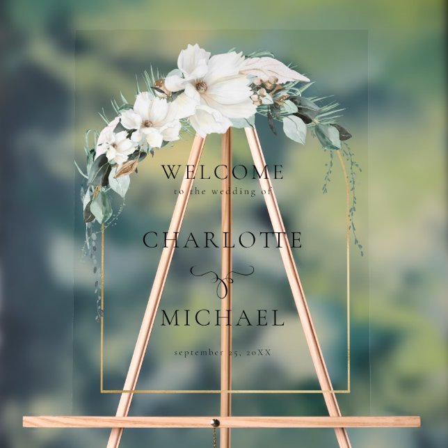 "WELCOME"-LEAFENSCHAUBILD ACRYLSCHILD (Neutral)