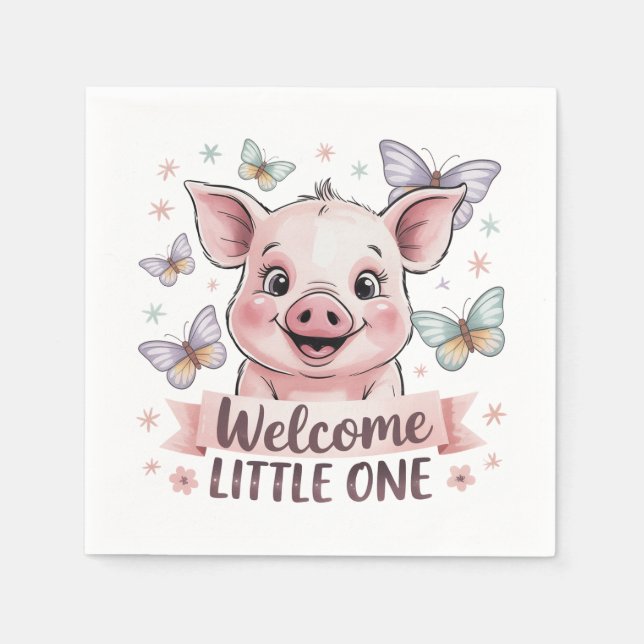 Welcome Litone - Niedliche Pinienbabydusche Serviette (Vorderseite)