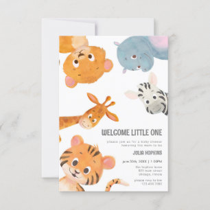 Welcome Little One Baby Animals Baby Shower Invita Einladung