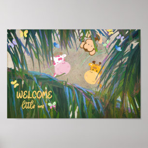 Welcome Little One Dschungel Kinderzimmer Art Poster