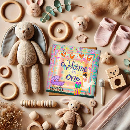 Welcome Little One Niedlich Stork Stroller Unisex Mitteilungskarte