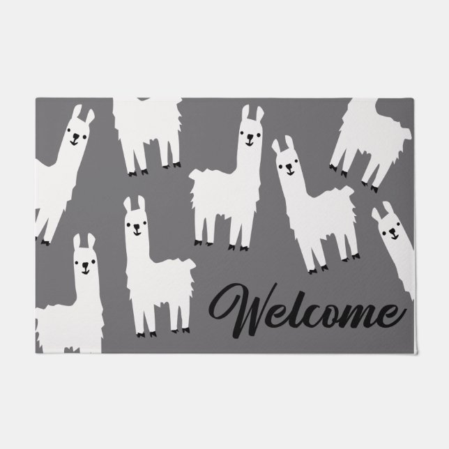 Welcome Llama Wohngestaltung, Funny Animal Doormat Fußmatte (Vorderseite)