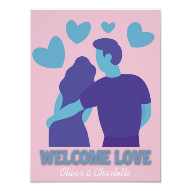 Welcome Love Personalized Wall Poster (Vorne)