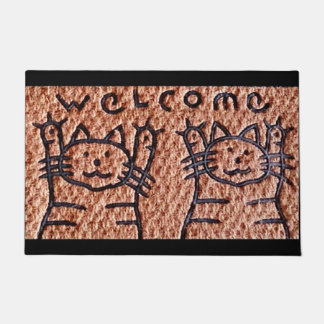 Welcome Mat Pair of Friendly Cats Fußmatte