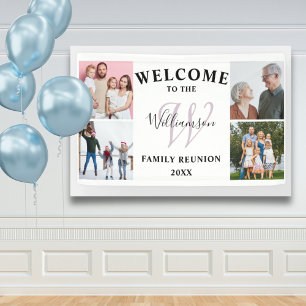 Welcome Monogram & Foto Family Wiedersehen Banner
