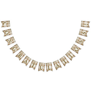 Welcome Party Gold Verziert Rectangle Dimond Blume Wimpelkette