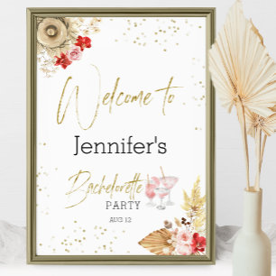 Welcome Party Sign Bachelorette Boho Wassercolor Poster