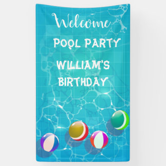 Welcome Pool Party Geburtstagsbanner Banner