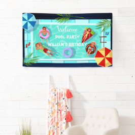 Welcome Pool Party Geburtstagsbanner Banner