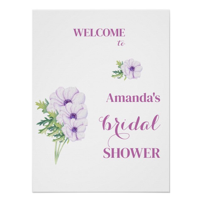 Welcome Ranunculus & Anemones Brautparty Custom Poster (Vorderseite)