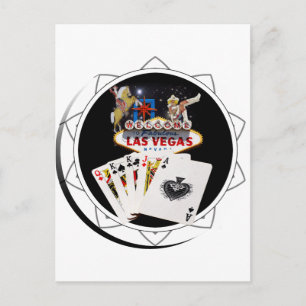 Welcome Sign Black Poker Chip Postkarte