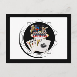 Welcome Sign Black Poker Chip Postkarte