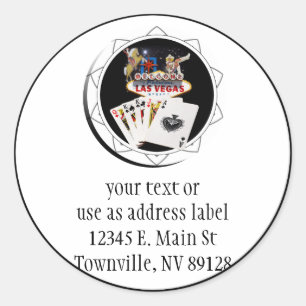 Welcome Sign Black Poker Chip Runder Aufkleber