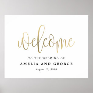 Welcome Sign Choose Your Size Lovely Calligraphy Poster