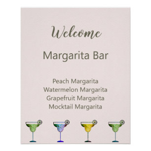 Welcome Sign Custom Margarita Bar Poster