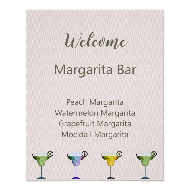 Welcome Sign Custom Margarita Bar Poster (Vorderseite)