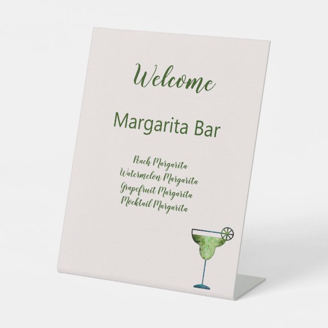 Welcome Sign Custom Text Margarita Bar Sockelschild (Vorderseite)