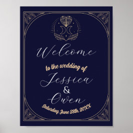 Welcome Sign Tarot Hochzeit Herz Kristallmond Poster