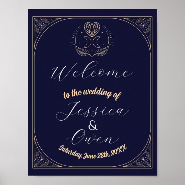 Welcome Sign Tarot Hochzeit Herz Kristallmond Poster (Vorne)