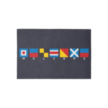 WELCOME Signal Flag Nautic Entry Rug