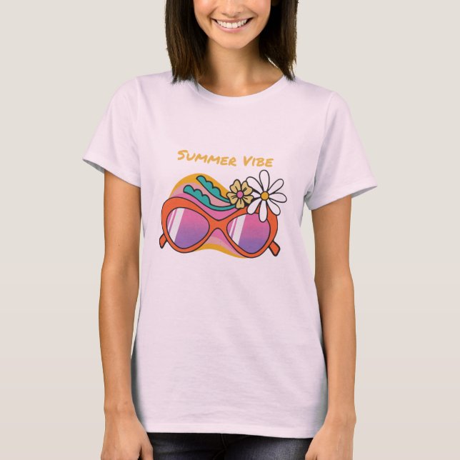 Welcome Summer T - Shirt | Fun Sunglasses Typograf (Vorderseite)