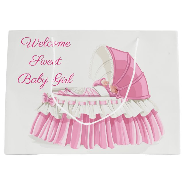 Welcome Sweet Baby Girl Große Geschenktüte (Vorderseite)