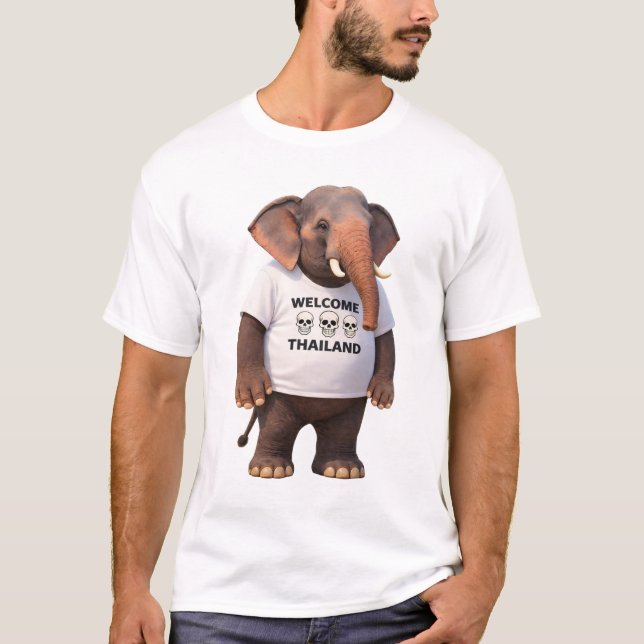 Welcome Thailand Elephant Skull T-Shirt (Vorderseite)