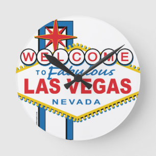 Welcome to Fabulous Las Vegas Runde Wanduhr