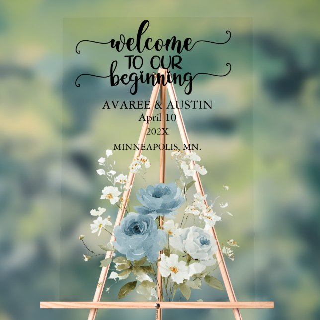 Welcome to our Beginning Wedding  Acrylic Sign Acrylschild (Neutral)