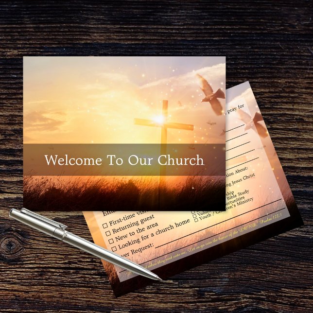 Welcome To Our Church Sunrise Dove Visitors Postkarte (Welcome To Our Church Sunrise Dove Visitors Postcard)